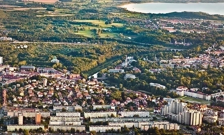 Widok na Zgorzelec z lotu ptaka